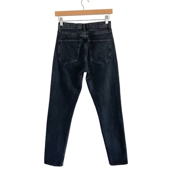Agolde Jamie High Rise Classic Slim Fit Rigid Denim Jean Rematch Washed Black 24 - Picture 2 of 11